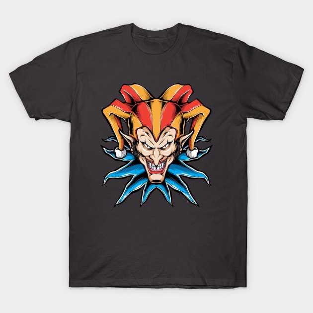 Clown Scary Head T-Shirt by Mako Design 